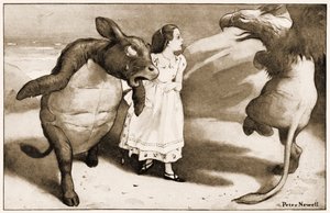 Comenzaron a bailar solemnemente alrededor de Alicia, ilustración para Las aventuras de Alicia en el país de las maravillas de Lewis Carroll, 1901